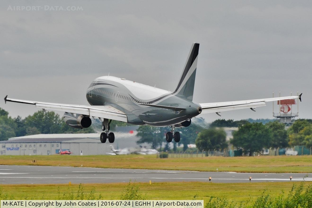 M-KATE, 2010 Airbus ACJ319 (A319-133/CJ) C/N 4151, About to touchdown on 26