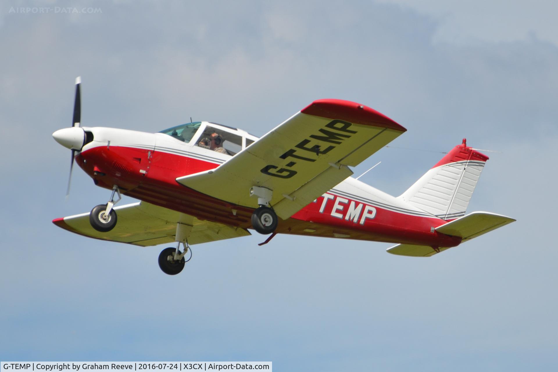 G-TEMP, 1970 Piper PA-28-180 Cherokee C/N 28-5806, Departing from Northrepps.