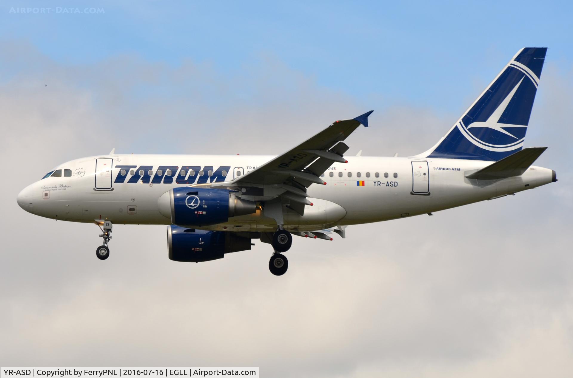YR-ASD, 2007 Airbus A318-111 C/N 3225, Tarom A318