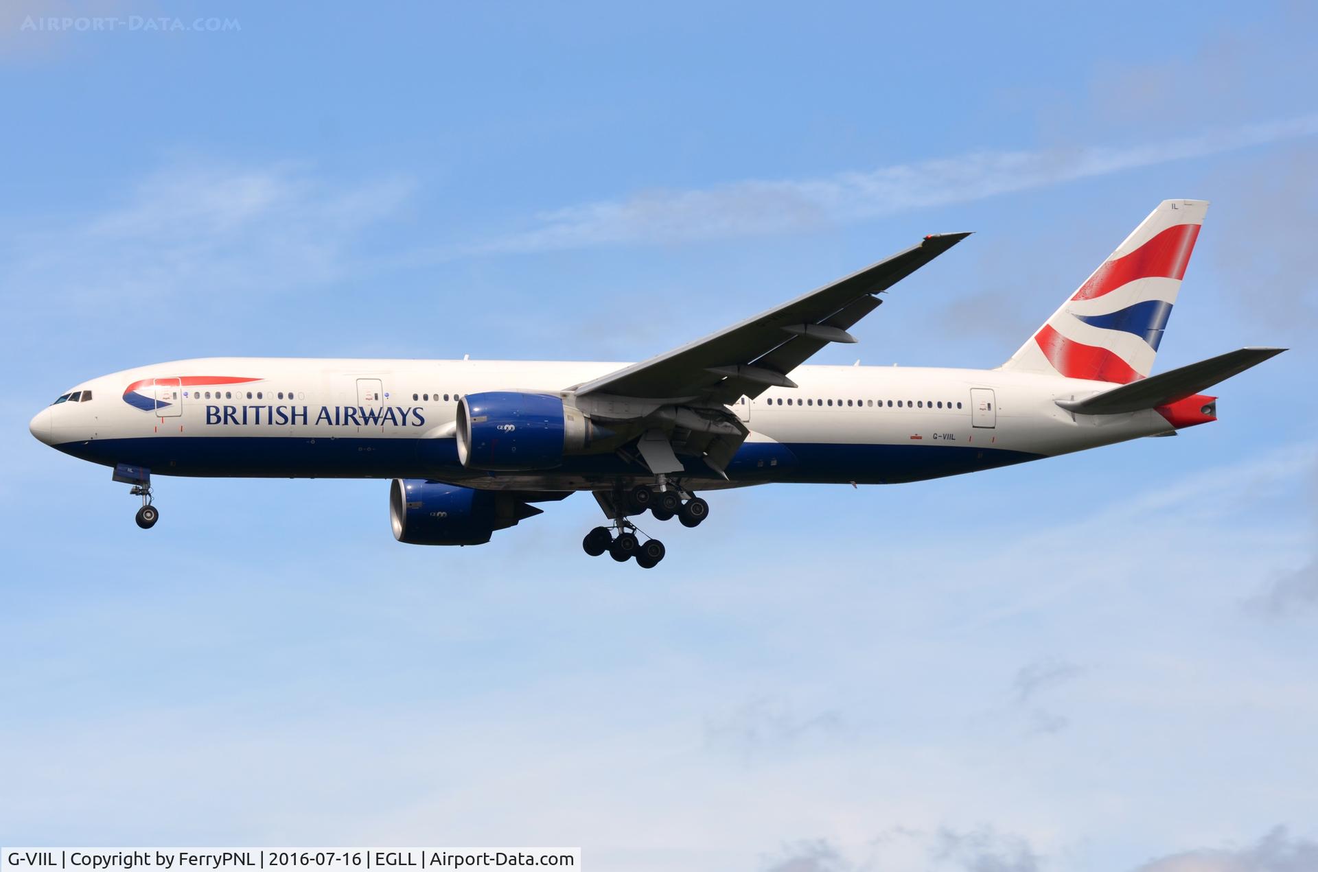 G-VIIL, 1998 Boeing 777-236/ER C/N 27493, BA B772 arriving at its base.
