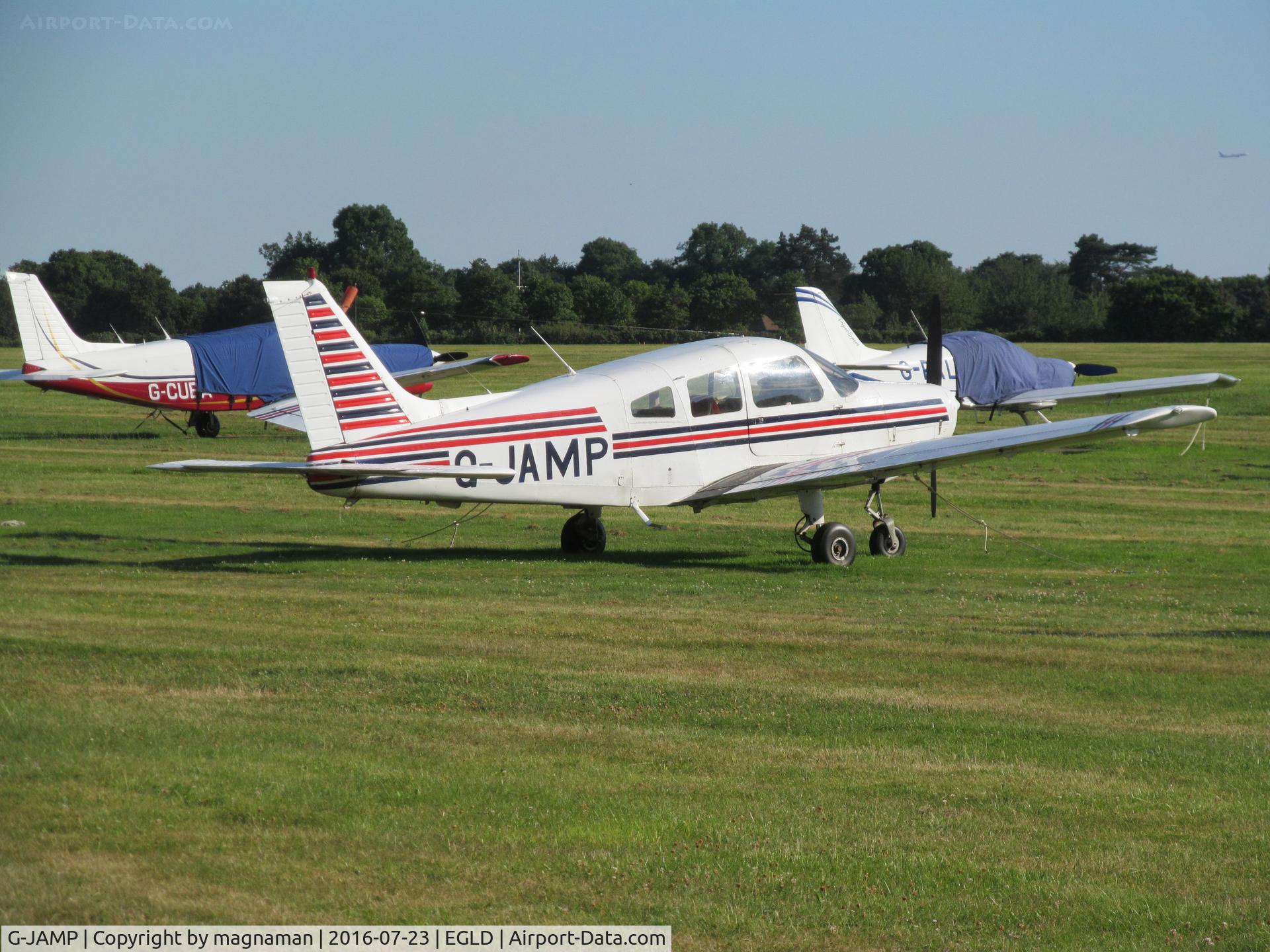 G-JAMP, 1975 Piper PA-28-151 Cherokee Warrior C/N 28-7515026, on grass at gerrards cross