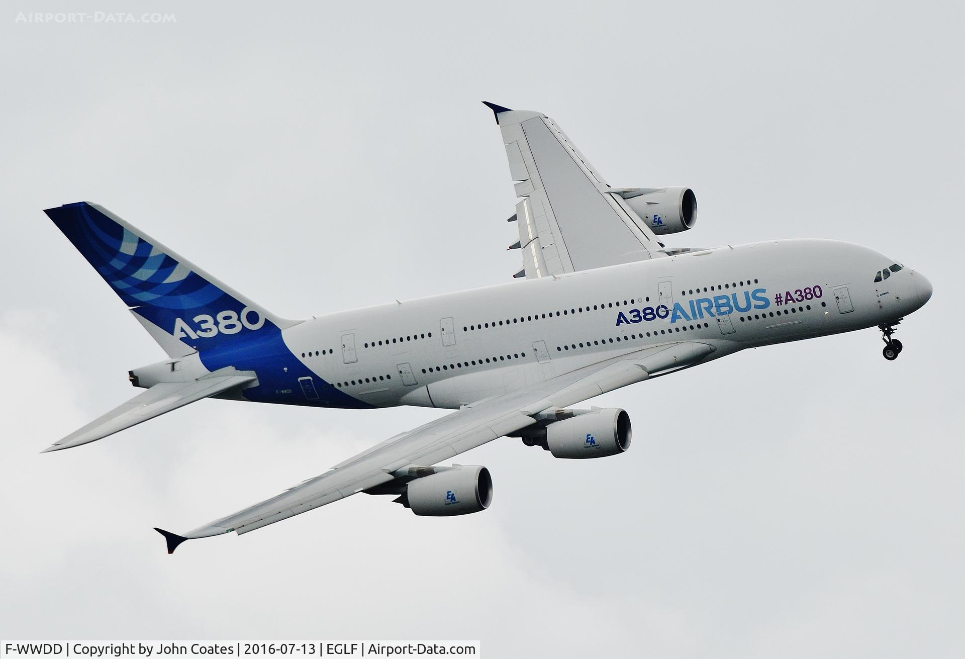 F-WWDD, 2005 Airbus A380-861 C/N 004, FIA 2016 from King George V playing fields
