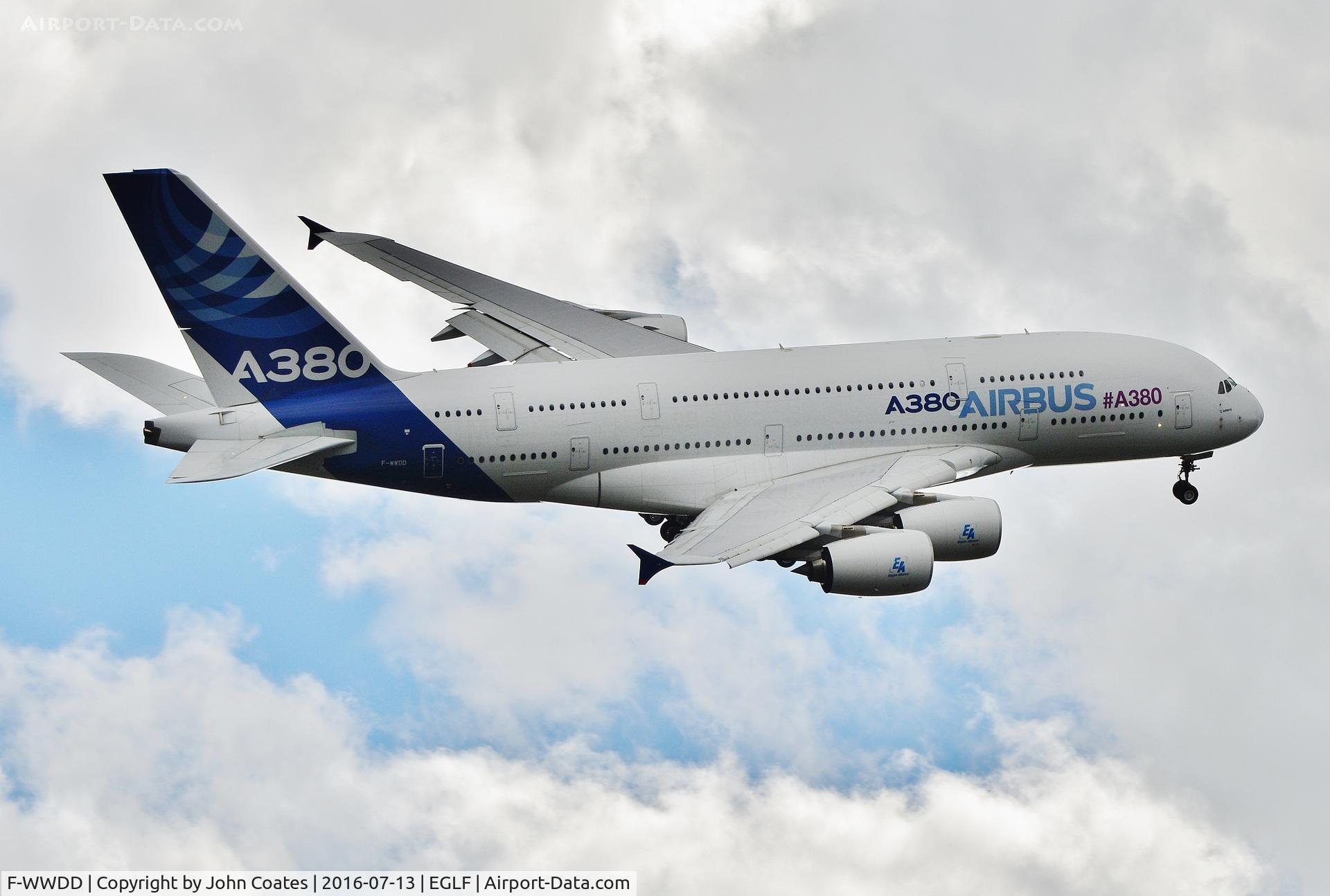F-WWDD, 2005 Airbus A380-861 C/N 004, FIA 2016 from King George V fields
