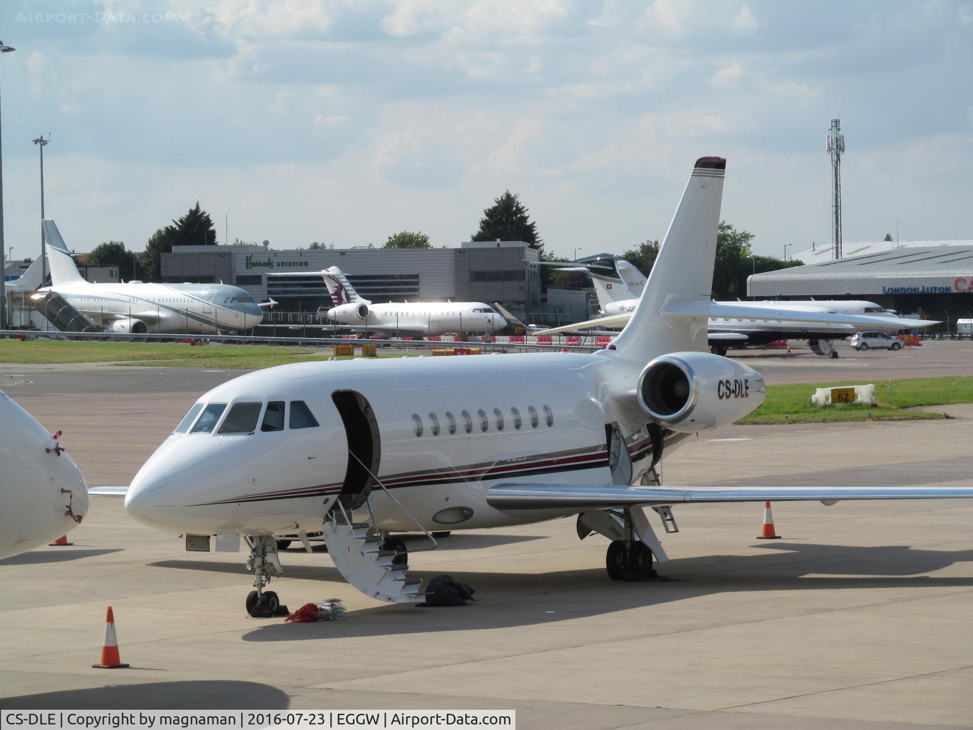 CS-DLE, 2007 Dassault Falcon 2000EX C/N 127, at luton by long term parking