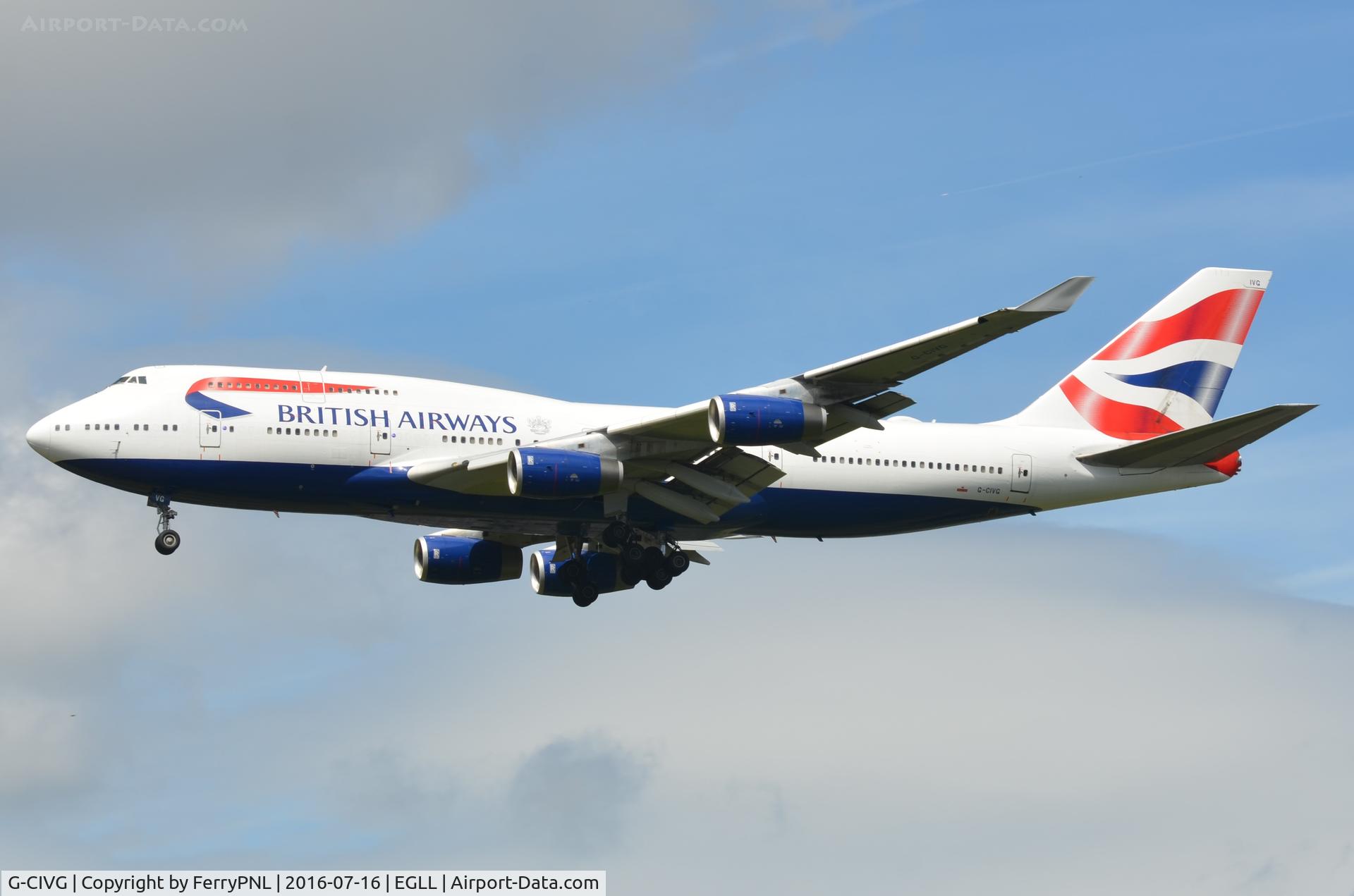 G-CIVG, 1995 Boeing 747-436 C/N 25813, BA B744 arriving.