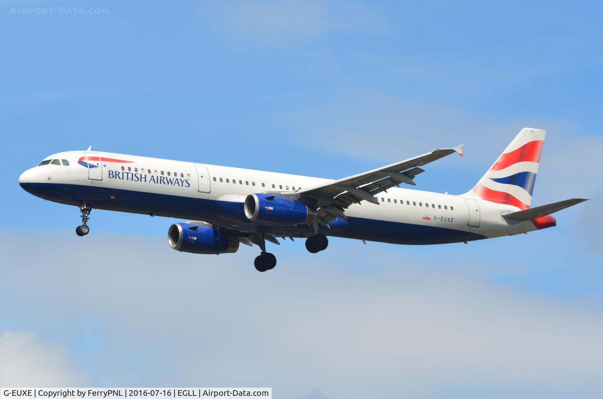 G-EUXE, 2004 Airbus A321-231 C/N 2323, BA A321 landing.