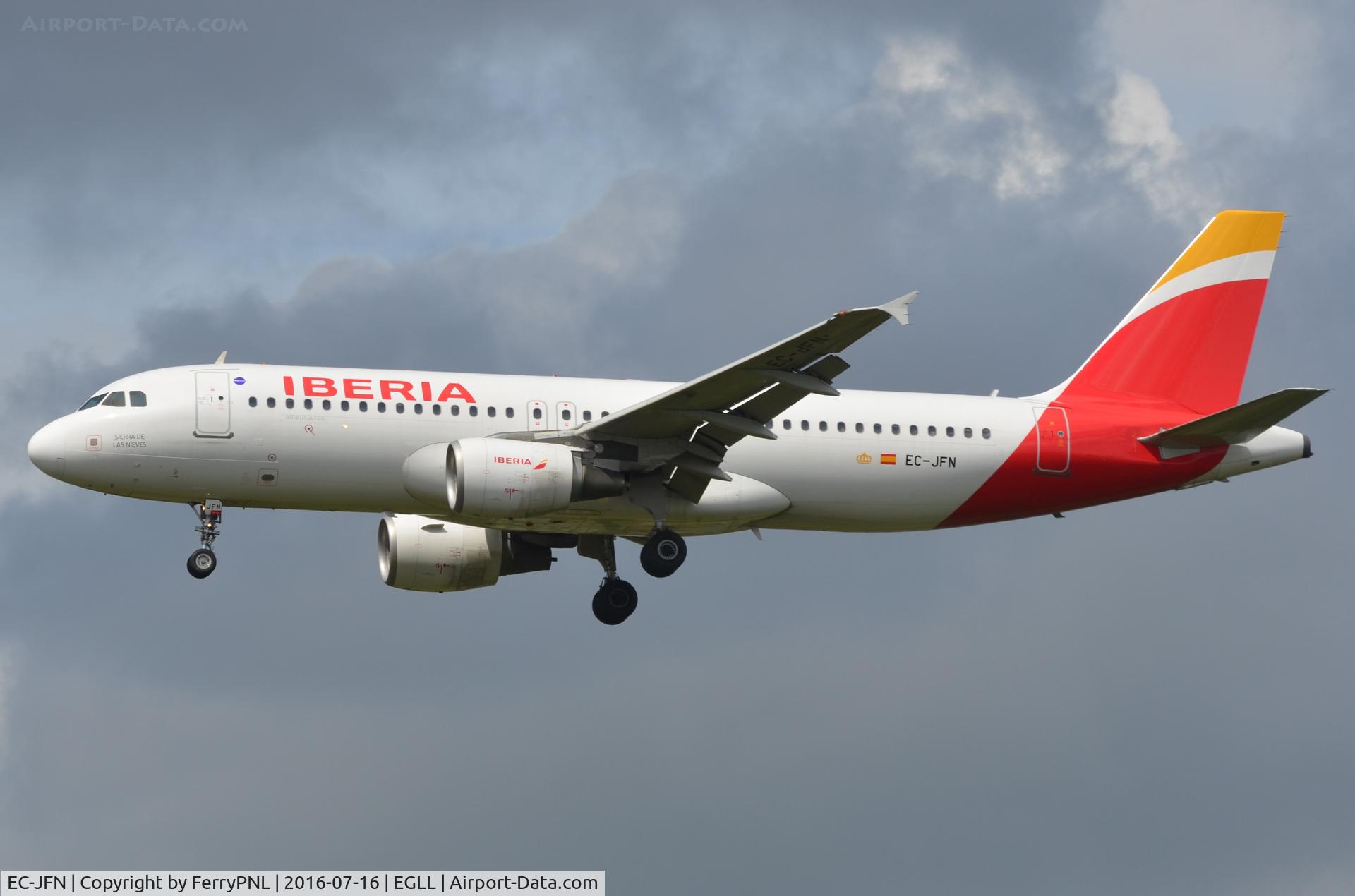 EC-JFN, 2005 Airbus A320-214 C/N 2391, Iberia A320 landing.