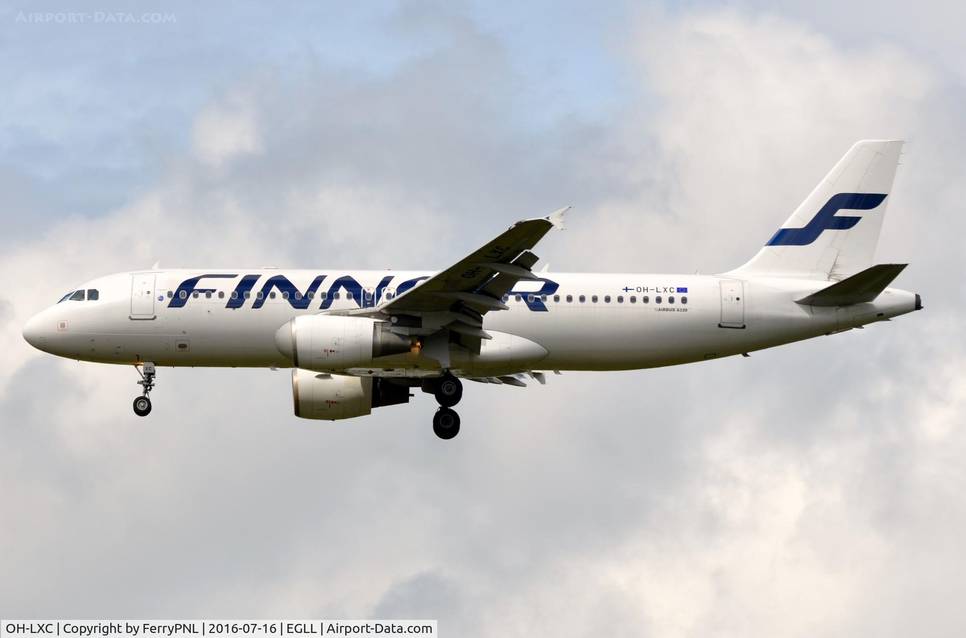 OH-LXC, 2001 Airbus A320-214 C/N 1544, Finnair A320 landing in London