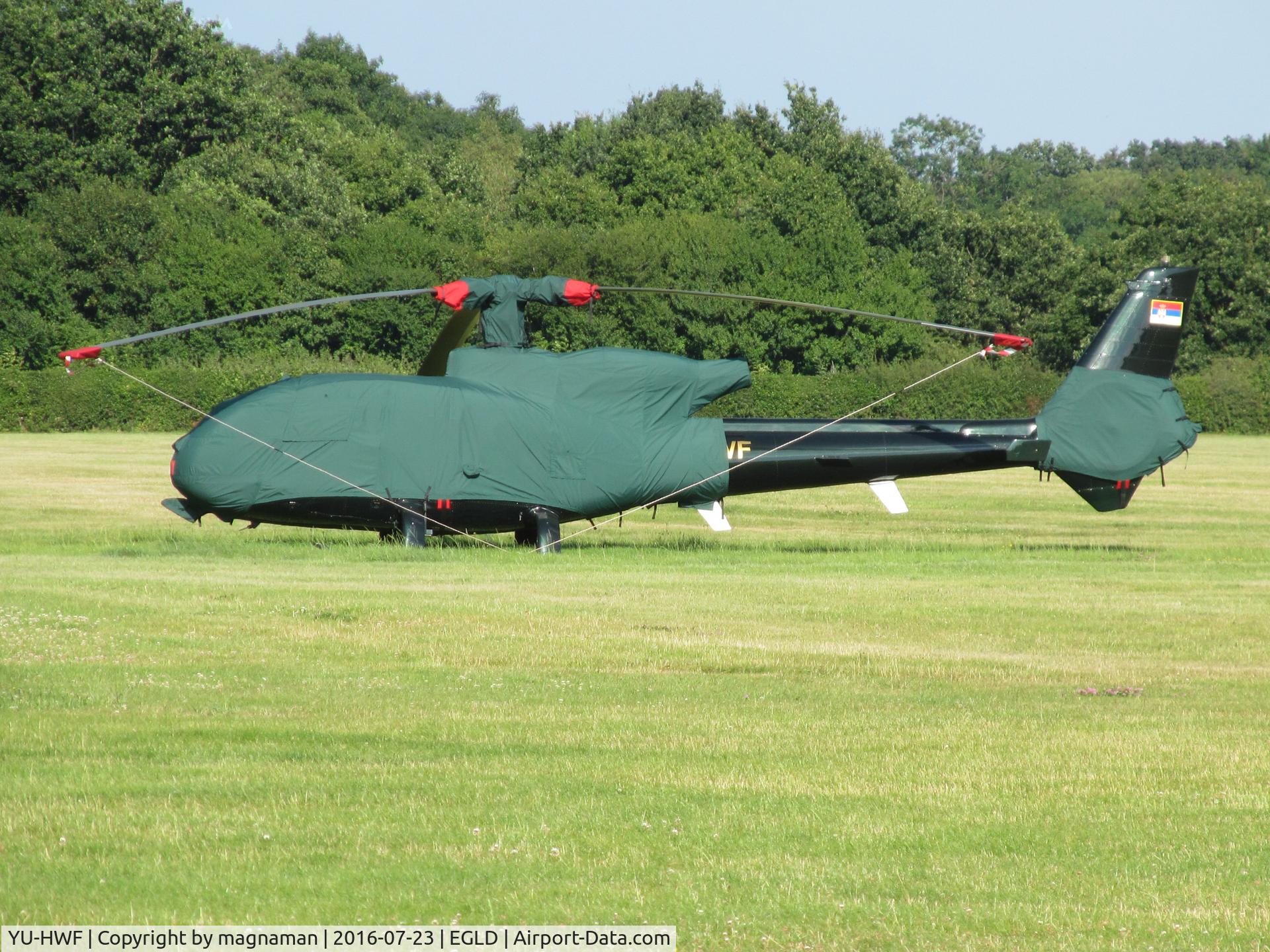 YU-HWF, 1977 Aerospatiale SA-341G Gazelle C/N 1407, based at denham
