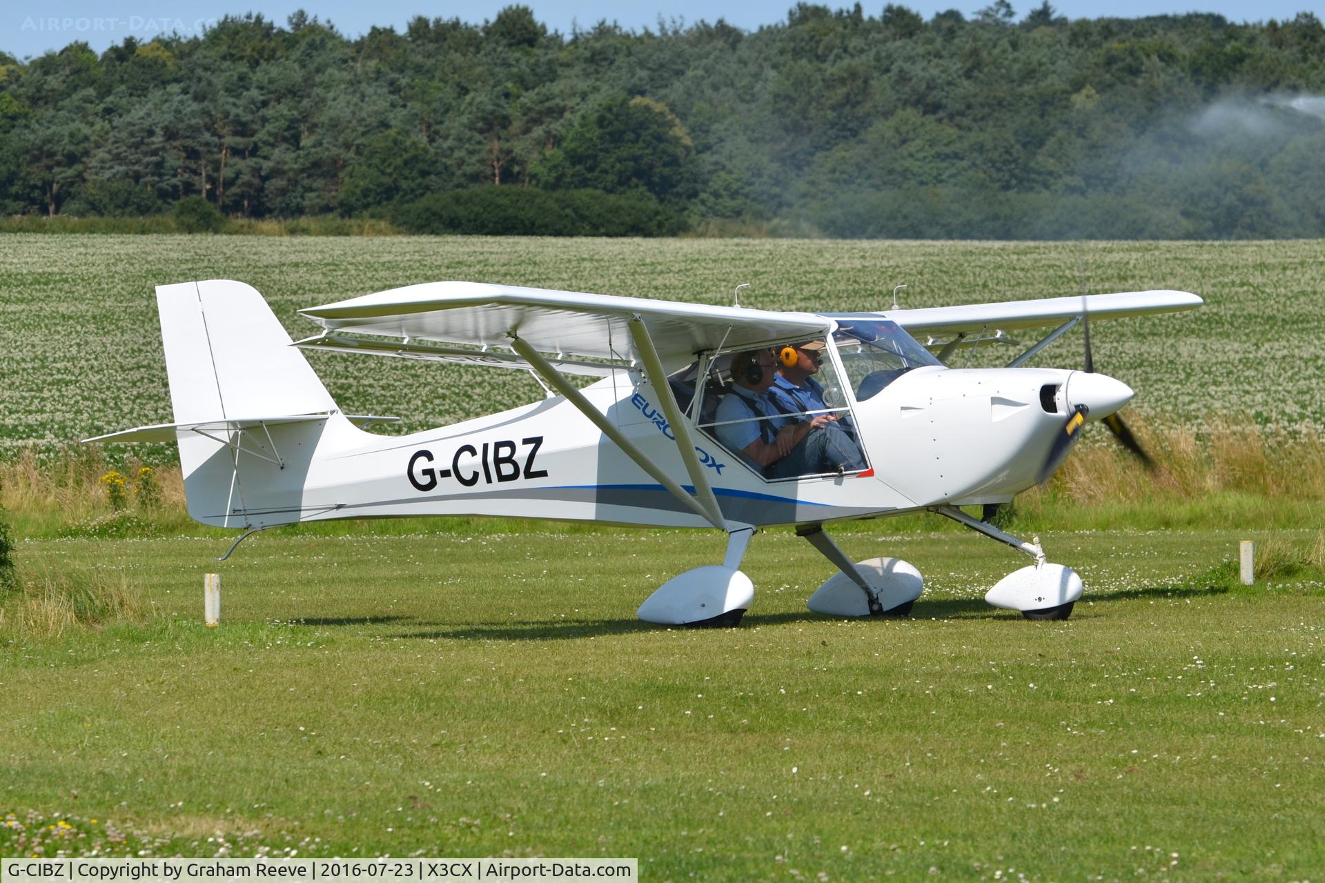 G-CIBZ, 2013 Eurofox 912S C/N BMAA/HB/642, About to depart from Northrepps.