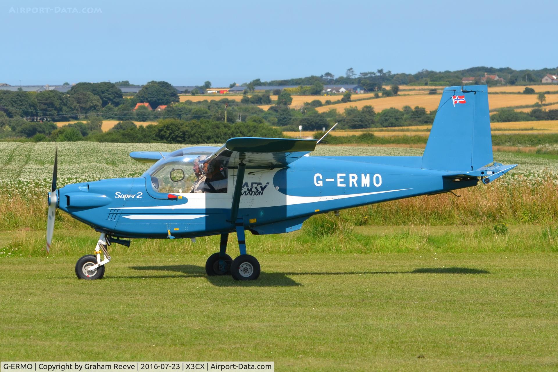 G-ERMO, 1986 ARV ARV1 Super 2 C/N 018, About to depart from Northrepps.