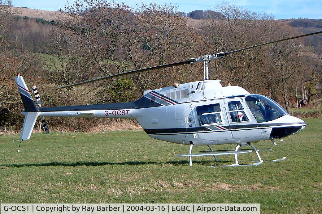 G-OCST, 1986 Agusta AB-206B JetRanger II C/N 8694, Agusta-Bell 206B-3 Jet Ranger III [8694] (Lift West Ltd) Cheltenham Racecourse~G 16/03/2004