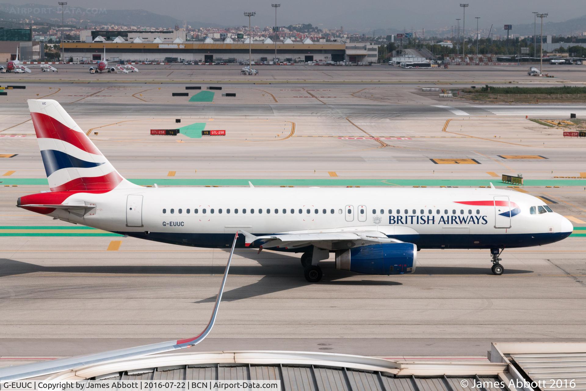 G-EUUC, 2001 Airbus A320-232 C/N 1696, Taxiing, Barcelona