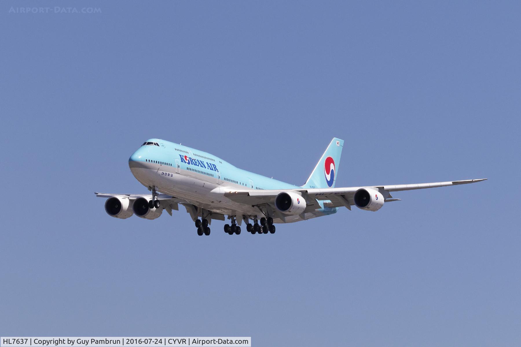 HL7637, 2016 Boeing 747-8B5 C/N 40909, Landing