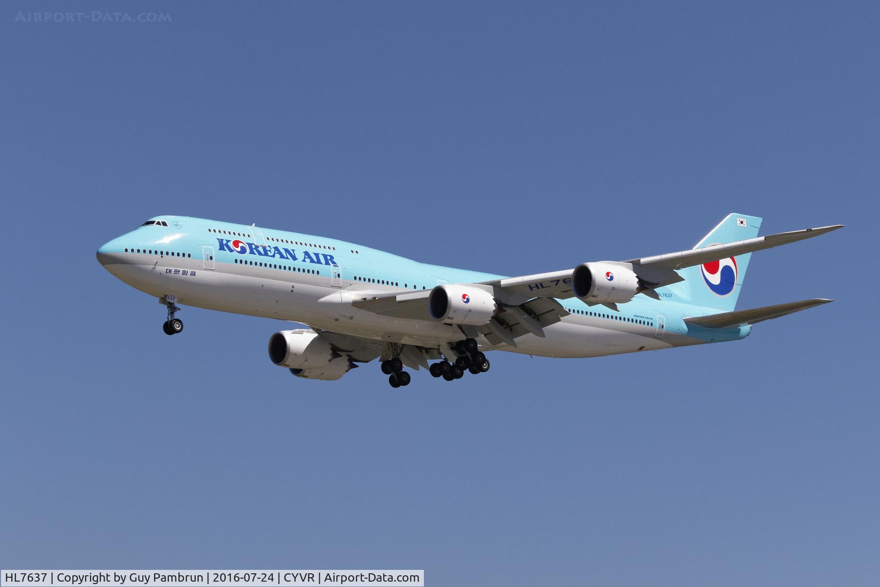 HL7637, 2016 Boeing 747-8B5 C/N 40909, Landing