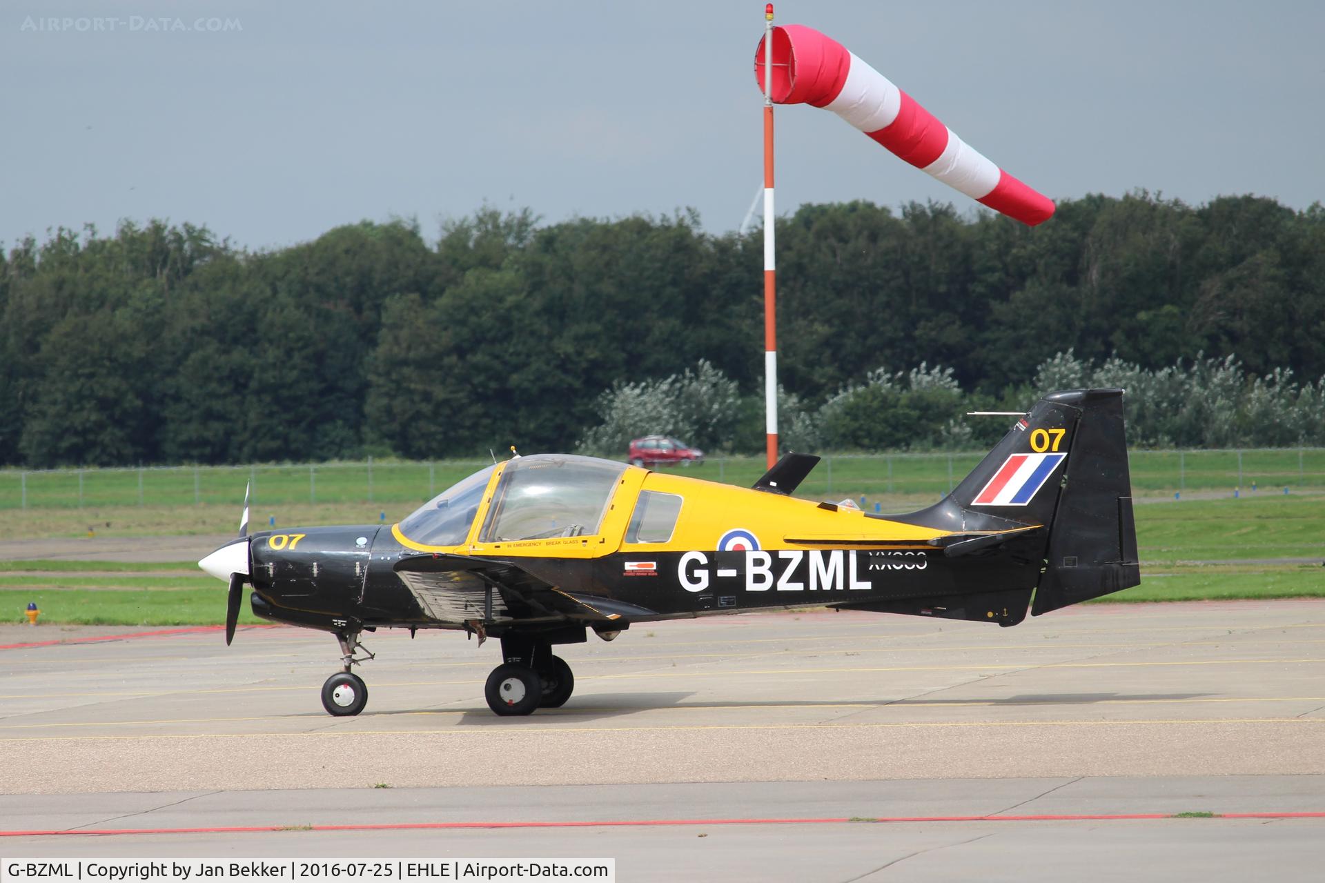 G-BZML, 1973 Scottish Aviation Bulldog T.1 C/N BH120/342, At Lelystad Airport