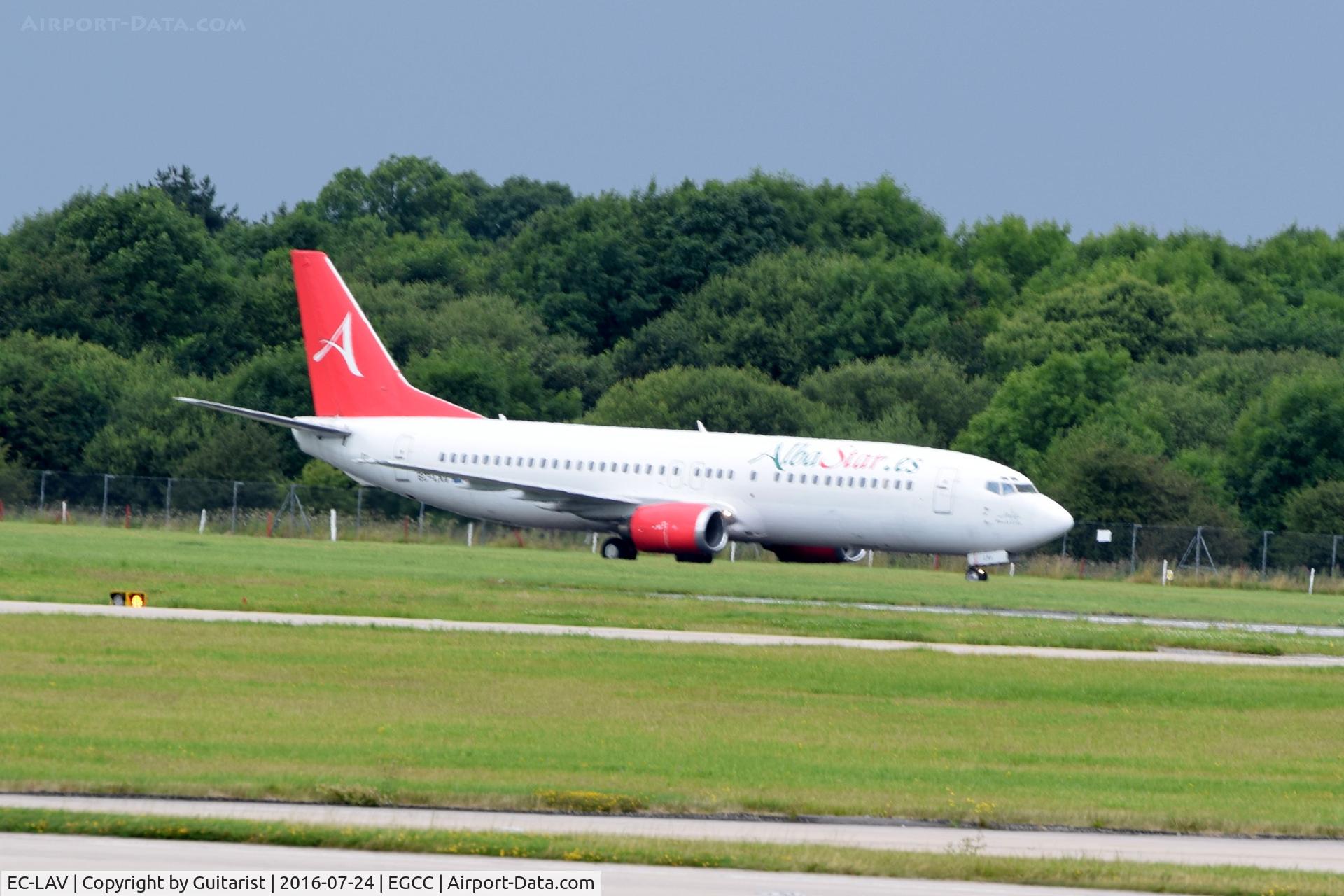 EC-LAV, 1989 Boeing 737-408 C/N 24352, At Manchester