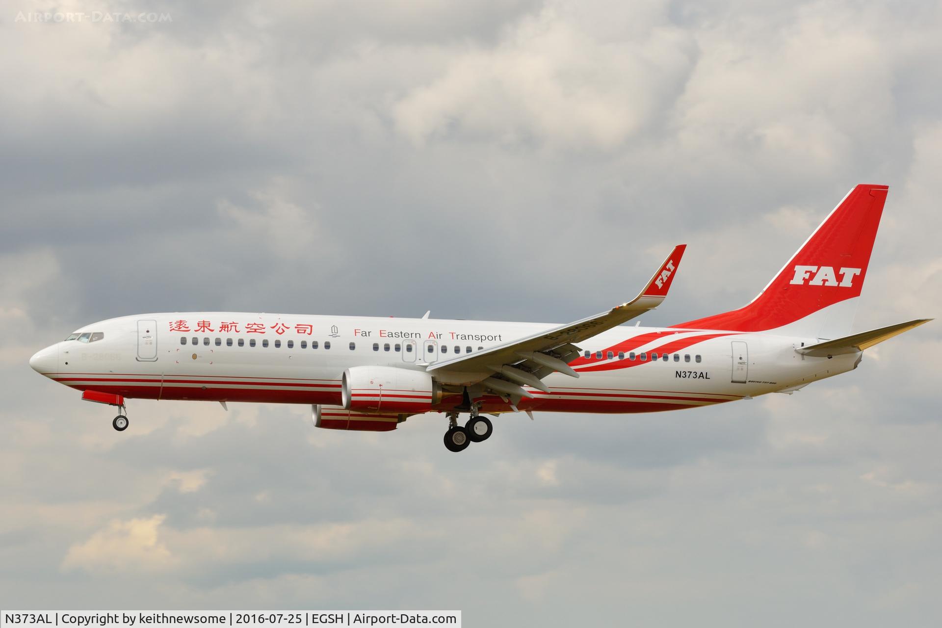 N373AL, 2016 Boeing 737-8SH C/N 41345, Formerly B-28066 arriving for paint.
