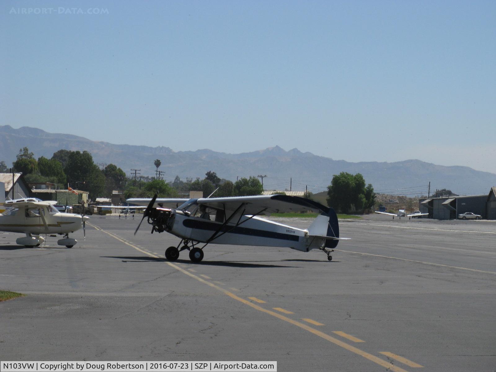 N103VW, 1957 Piper PA-18-150 Super Cub C/N 18-5817, 1957 Piper PA-18-150 SUPER CUB, Lycoming O-320 uncowled, modified for Banner Towing, also longer wingspan?, Standard class registration, STOL landing, taxi off the active