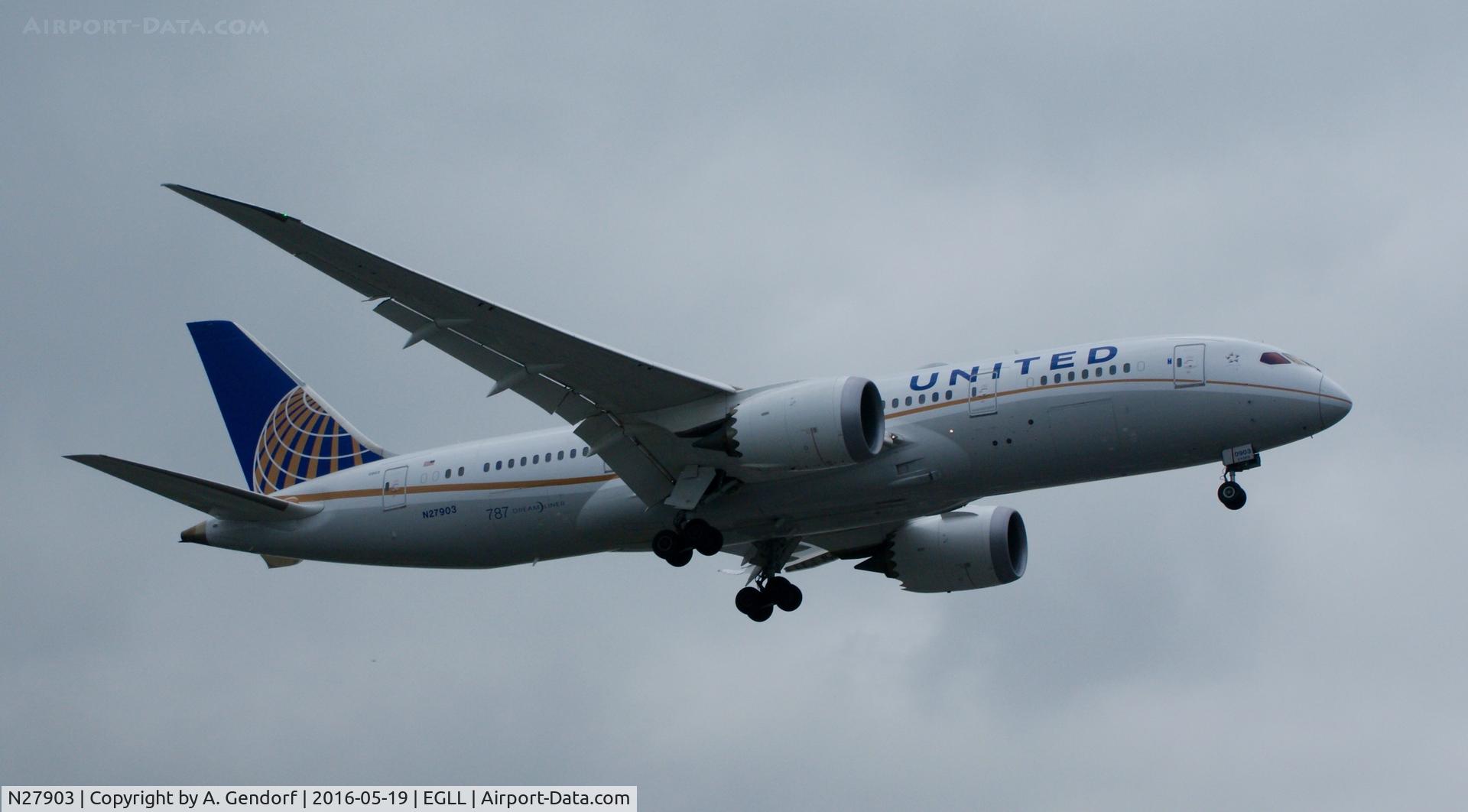 N27903, 2012 Boeing 787-8 Dreamliner C/N 34823, United, seen here landing at London Heathrow(EGLL)