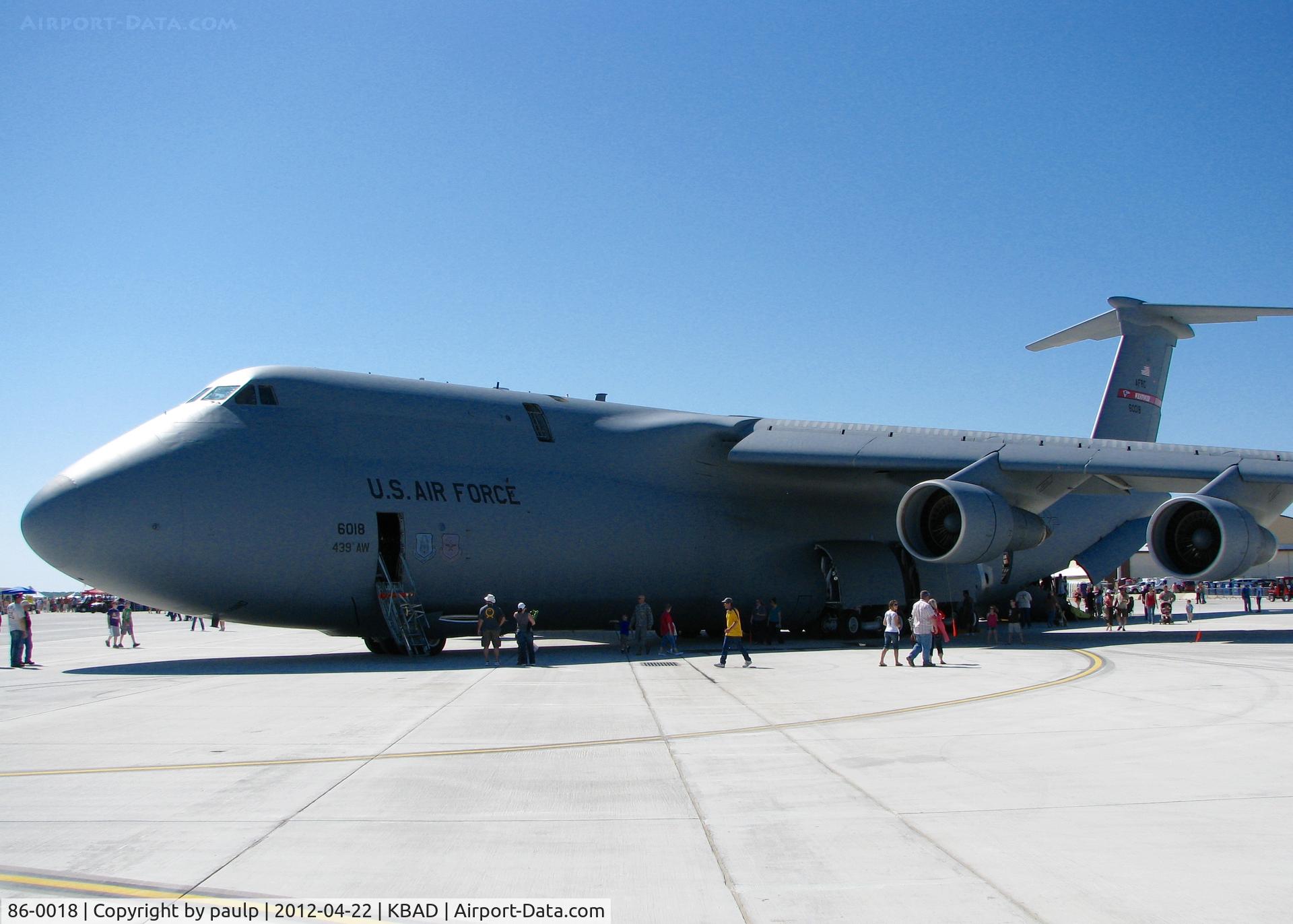 86-0018, 1986 Lockheed C-5B Galaxy C/N 500-0104, At Barksdale Air Force Base.
