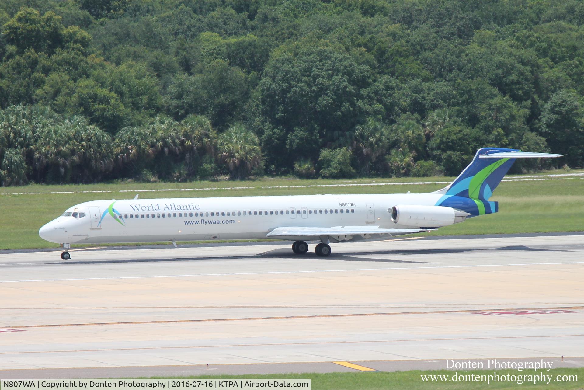 N807WA, 1993 McDonnell Douglas MD-83 (DC-9-83) C/N 53093, World Atlantic Flight 301 (N807WA) arrives at Tampa International Airport following flight from Punta Cana International Airport