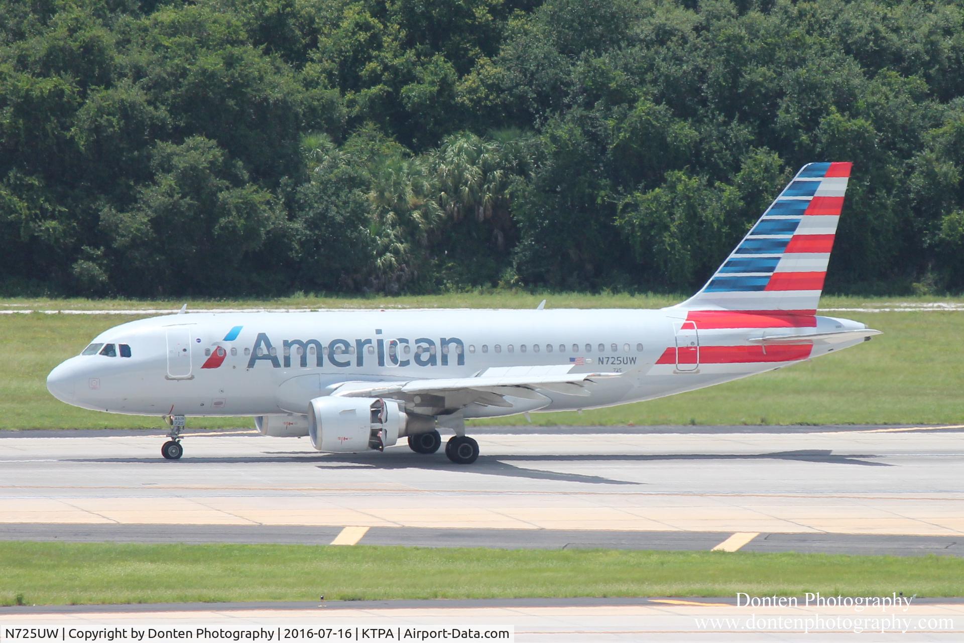 N725UW, 1999 Airbus A319-112 C/N 1135, American Flight 1902 (N725UW) arrives at Tampa International Airport following flight from Reagan National Airport