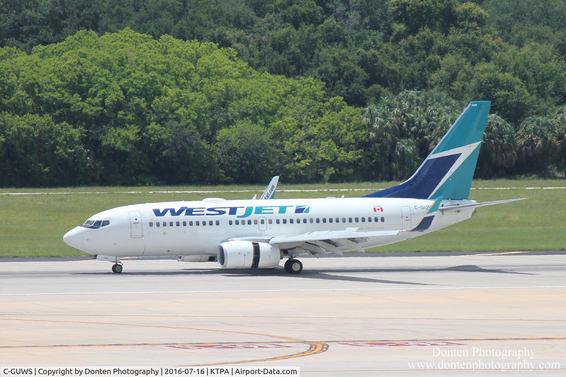 C-GUWS, 2002 Boeing 737-76N C/N 33378, WestJet Flight 1246 (C-GUWS) arrives at Tampa International Airport following flight from Toronto-Pearson International Airport
