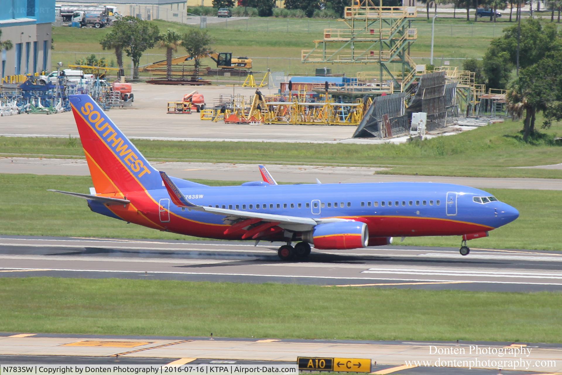 N783SW, 2000 Boeing 737-7H4 C/N 29809, Southwest Flight 6200 (N783SW) arrives at Tampa International Airport following flight from Hartsfield-Jackson Atlanta International Airport