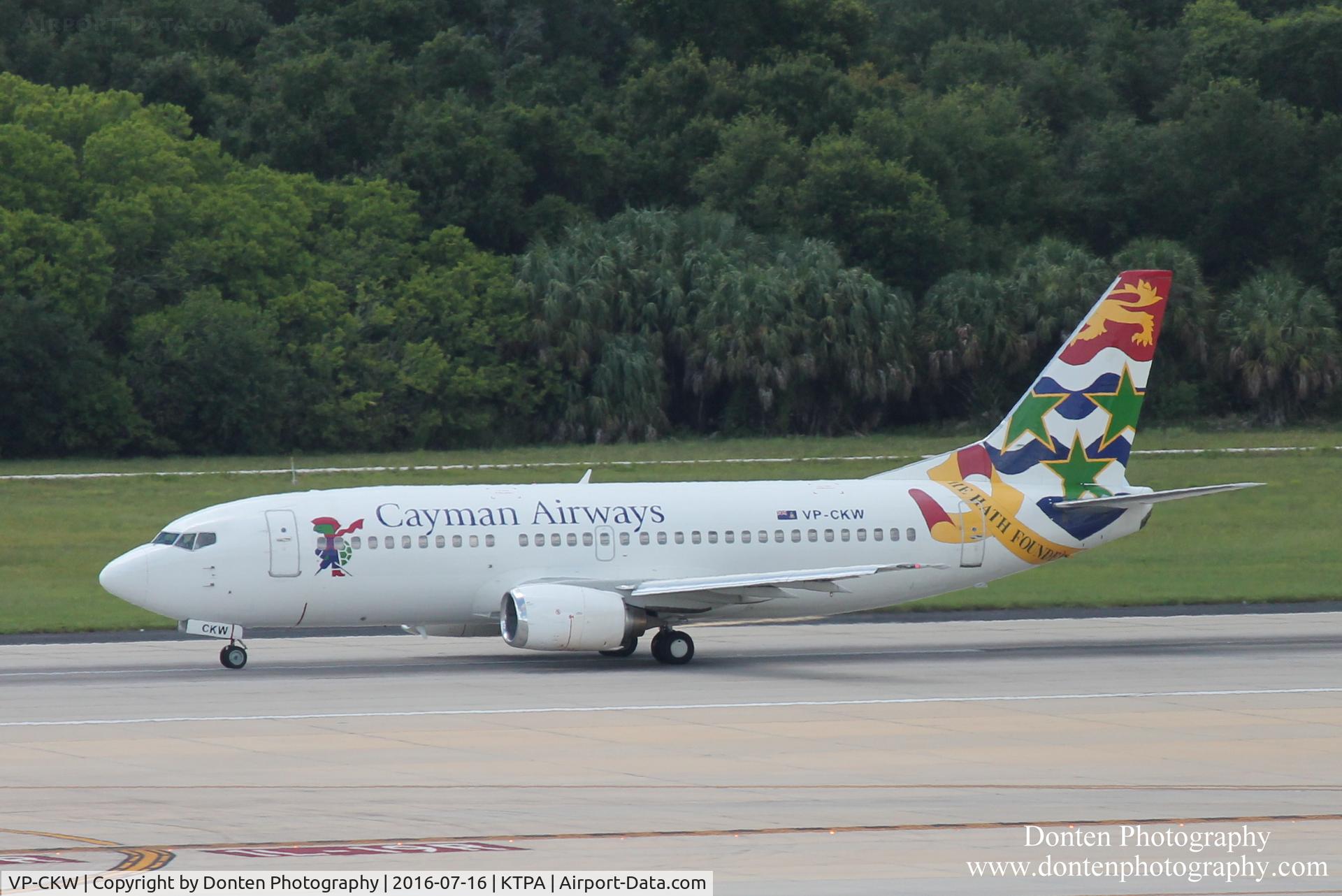 VP-CKW, 1996 Boeing 737-36E C/N 26322, Cayman Flight 203 (VP-CKW) departs Tampa International Airport enroute to Roberts/Grand Cayman Interantional Airport