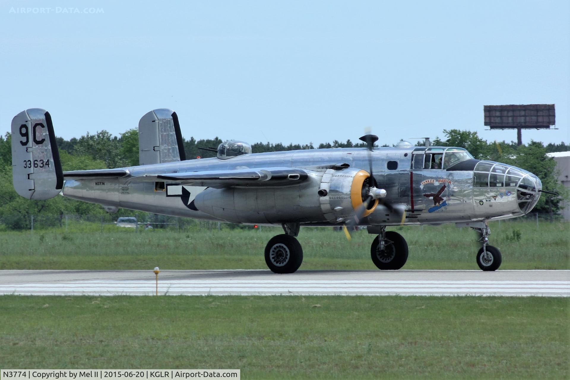 N3774, 1943 North American B-25D Mitchell C/N 100-23960, 2015 Wings Over Gaylord Air Show