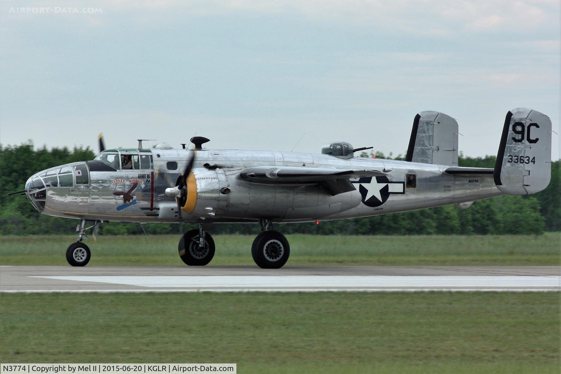 N3774, 1943 North American B-25D Mitchell C/N 100-23960, 2015 Wings Over Gaylord Air Show