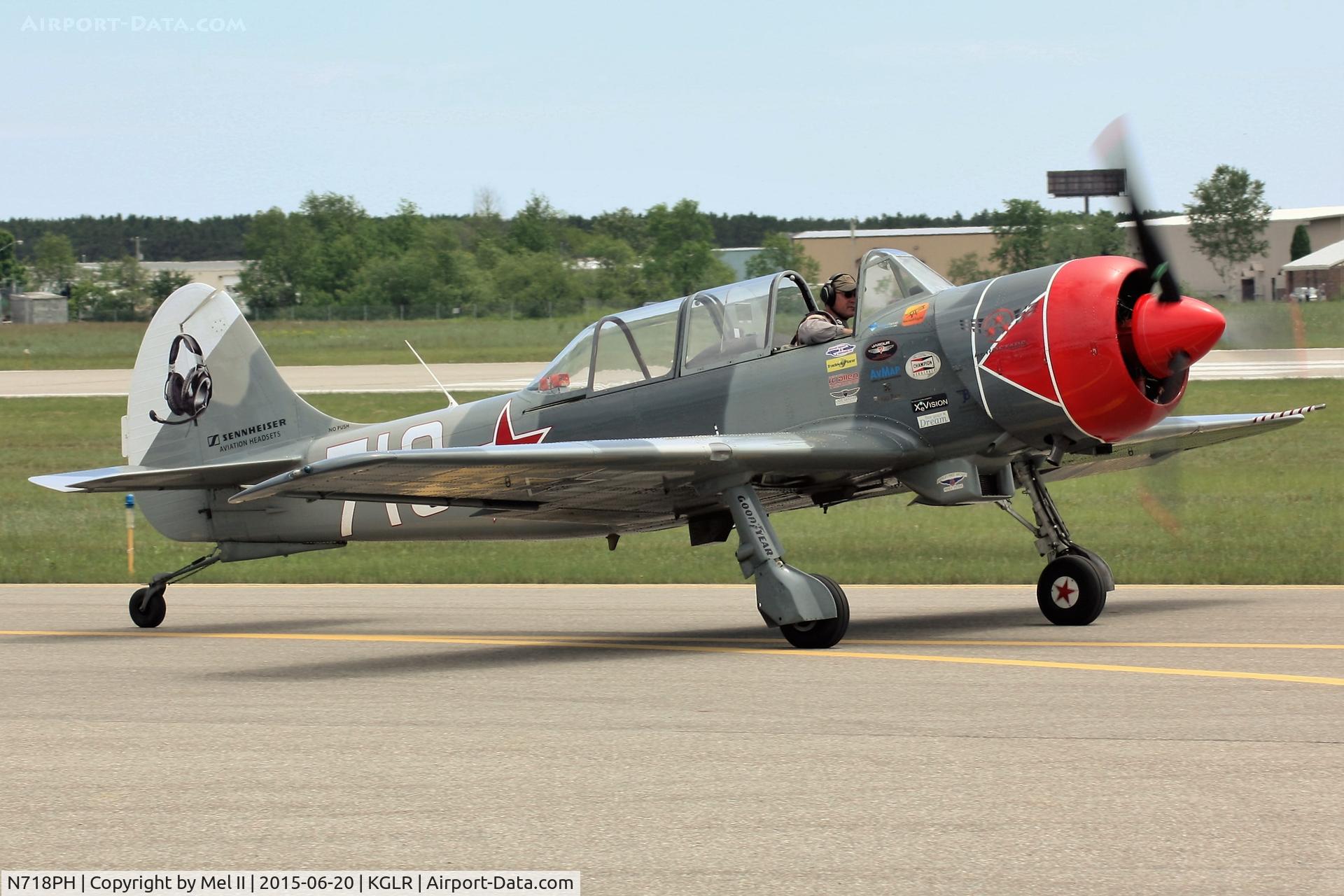 N718PH, 2003 Yakovlev (Aerostar) Yak-52TW C/N 0312503, 2015 Wings Over Gaylord Air Show