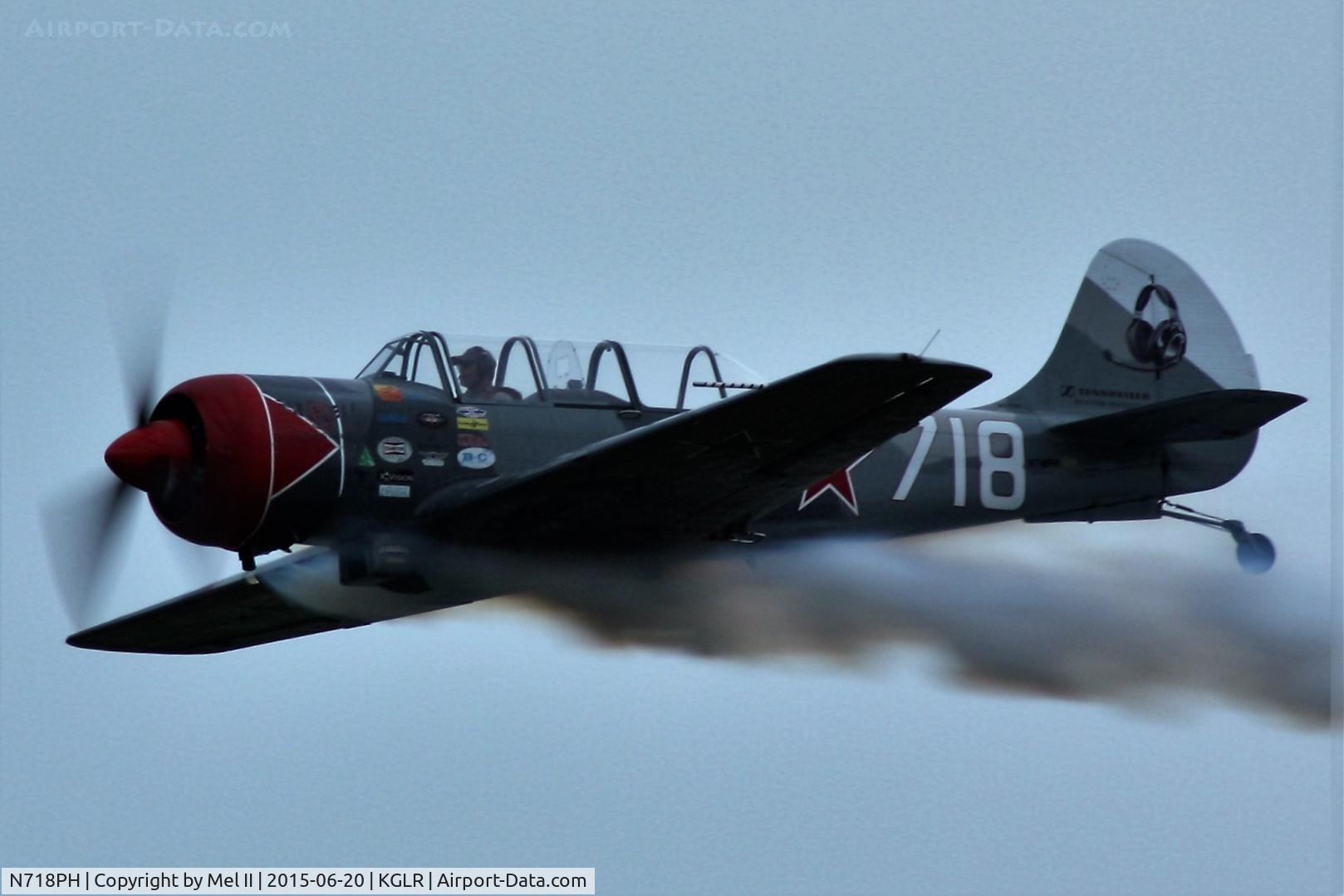 N718PH, 2003 Yakovlev (Aerostar) Yak-52TW C/N 0312503, 2015 Wings Over Gaylord Air Show
