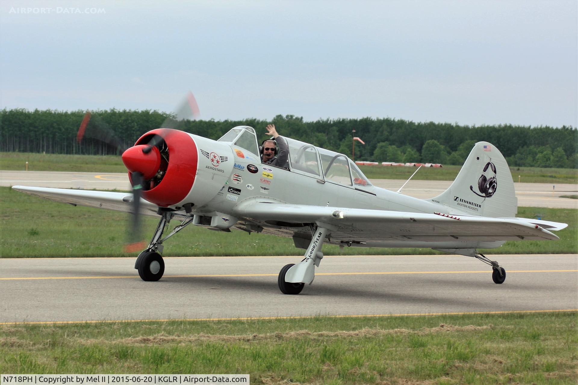 N718PH, 2003 Yakovlev (Aerostar) Yak-52TW C/N 0312503, 2015 Wings Over Gaylord Air Show