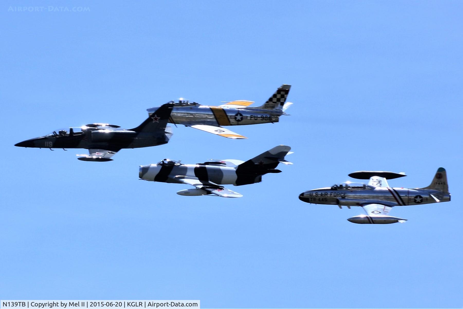 N139TB, 1984 Aero L-39 Albatros C/N 432919, 2015 Wings Over Gaylord Air Show

N188RL - North American F-86F Sabre
N6953X - PZL-Mielec Lim-6 Mig-17
N133CK - Lockheed T-33A Shooting Star