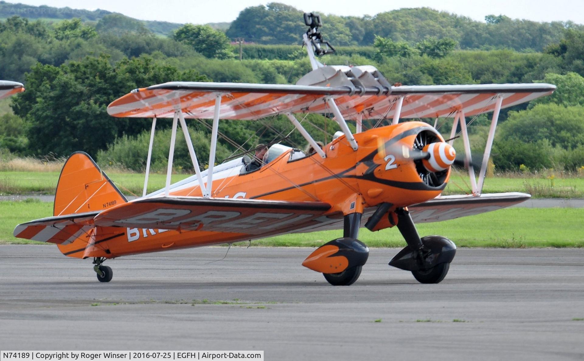 N74189, 1941 Boeing PT-17/R985 Kaydet (A75N1) C/N 75-717, Visiting PT-17 (Breitling 2). Weather diversion.