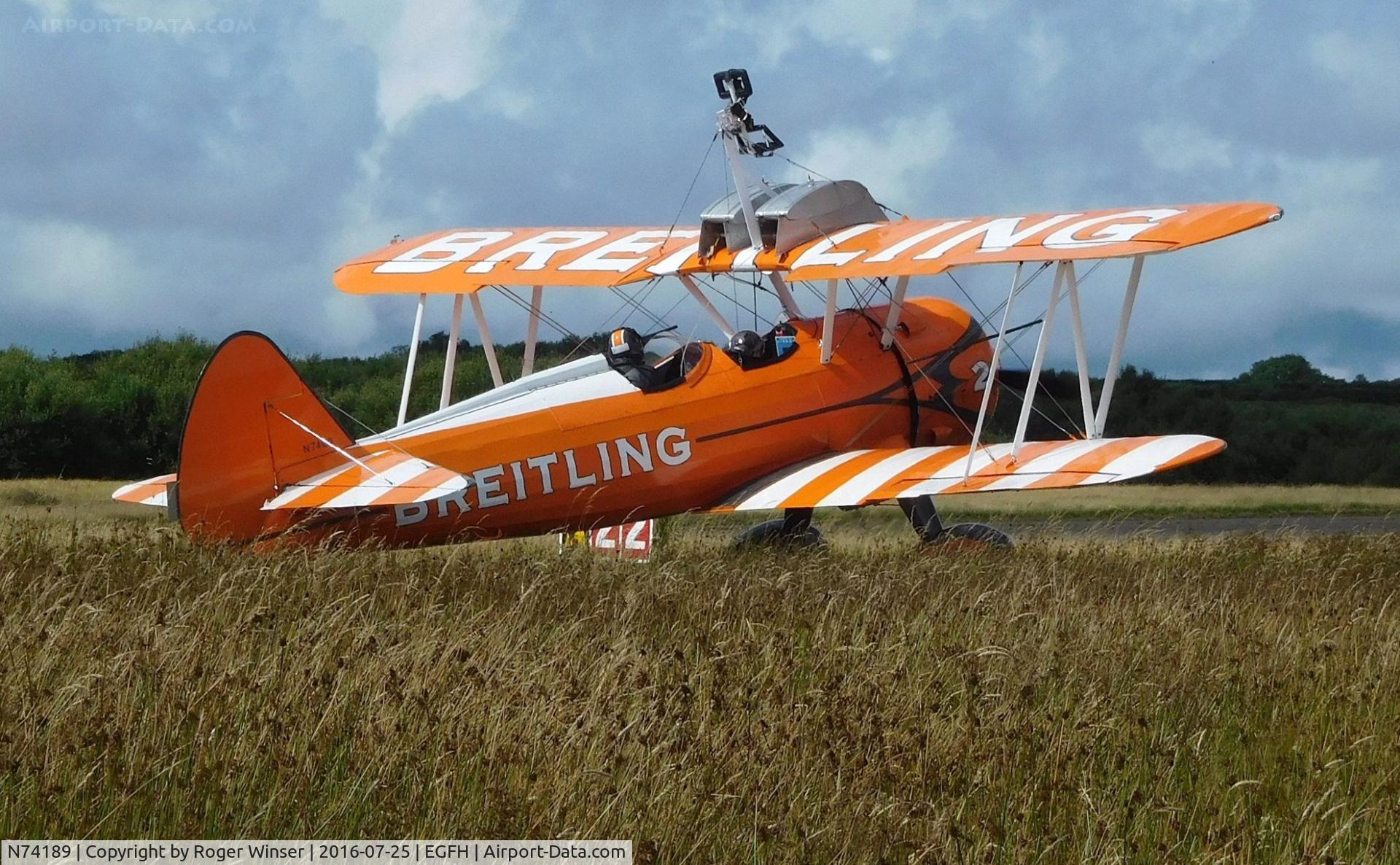N74189, 1941 Boeing PT-17/R985 Kaydet (A75N1) C/N 75-717, Visiting PT-17 (Breitling 2). Weather diversion.