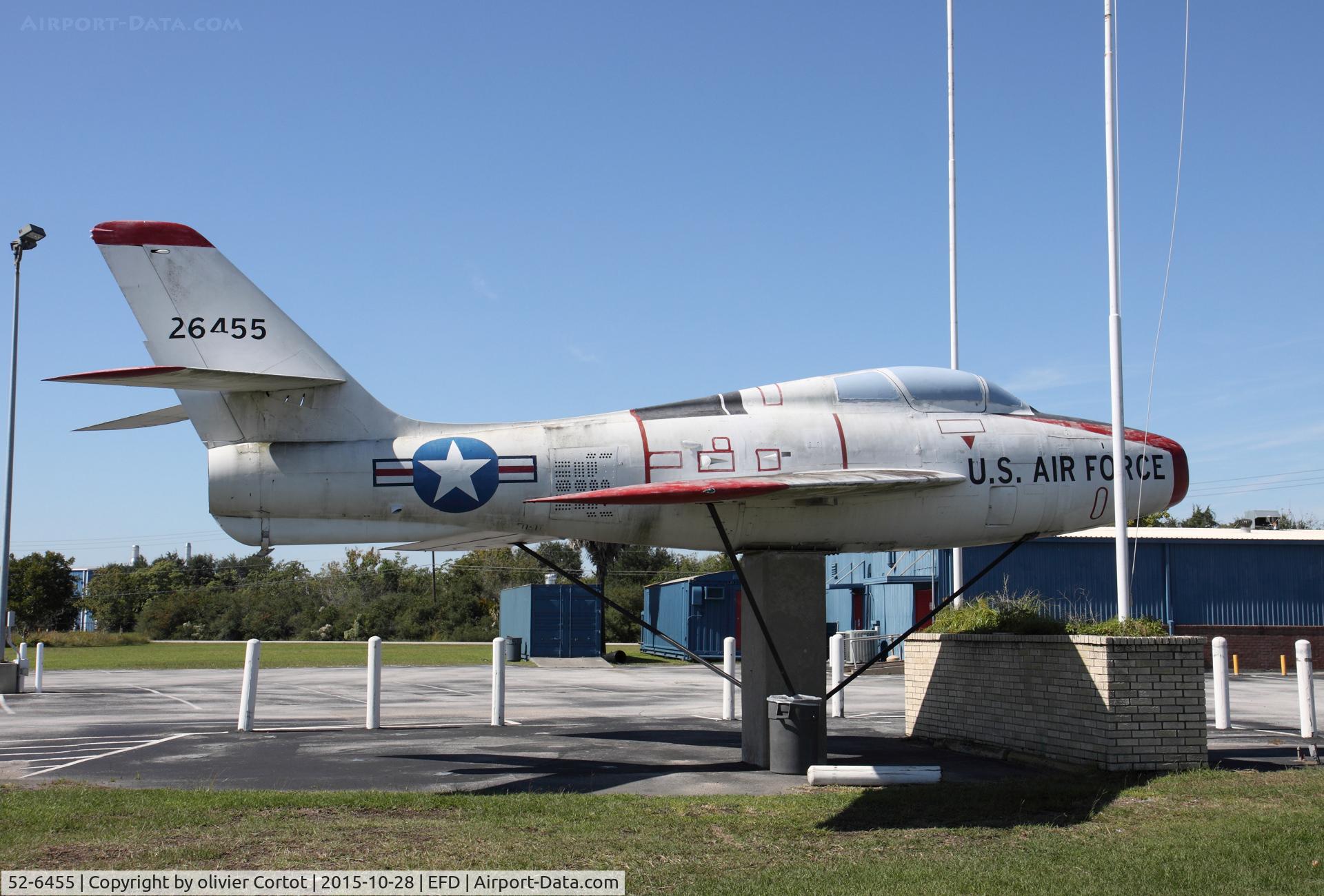 52-6455, 1952 Republic F-84F Thunderstreak C/N Not found 52-6455, on the road near the airport