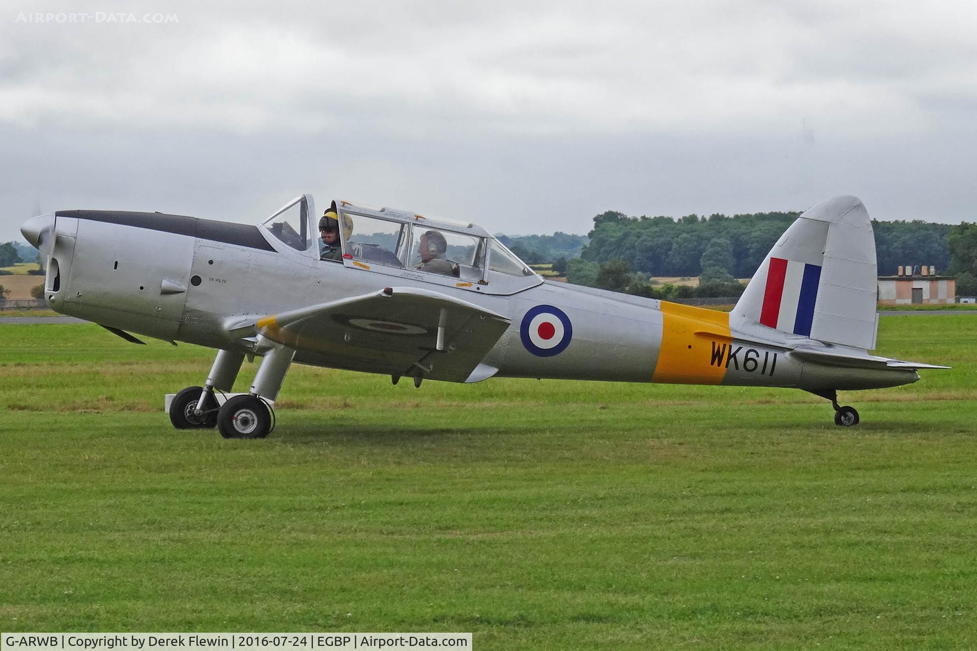 G-ARWB, 1952 De Havilland DHC-1 Chipmunk 22A C/N C1/0621, Chipmunk, Thruxton Hampshire based, previously WK611, seen at the Skysport Fly In.