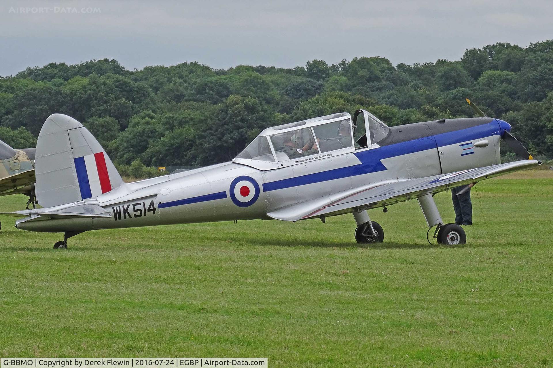 G-BBMO, 1952 De Havilland DHC-1 Chipmunk T.10 C/N C1/0550, Chipmunk, Wellesbourne Mountford Warwickshire based, previously WK514, seen at the Skysport Fly In.