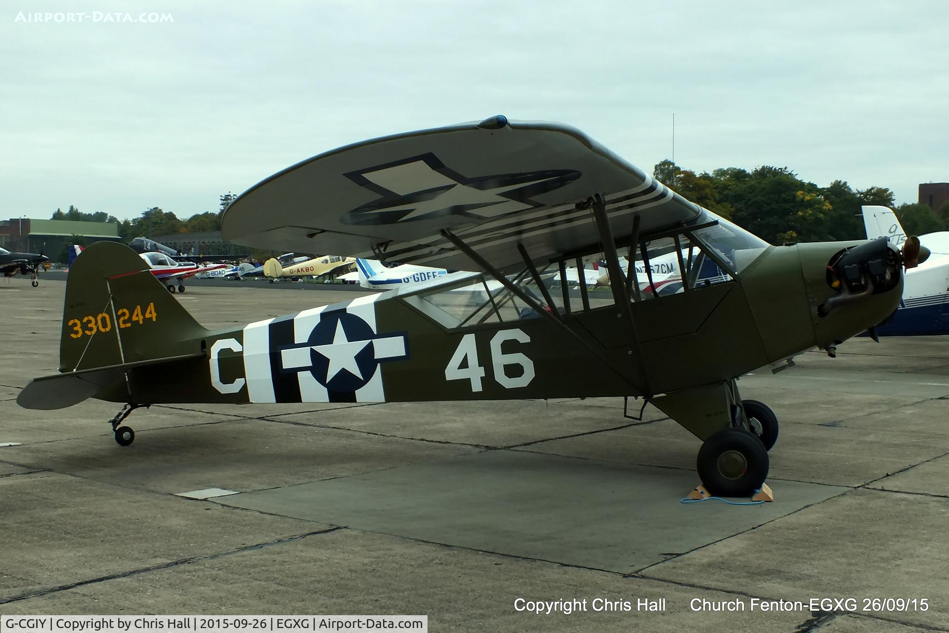 G-CGIY, 1943 Piper L-4H Grasshopper (J3C-65D) C/N 11535, at the Yorkshire Airshow