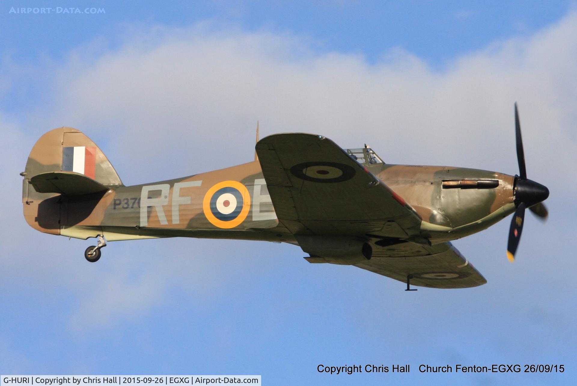 G-HURI, 1942 Hawker (CCF) Hurricane Mk12A C/N 72036, at the Yorkshire Airshow