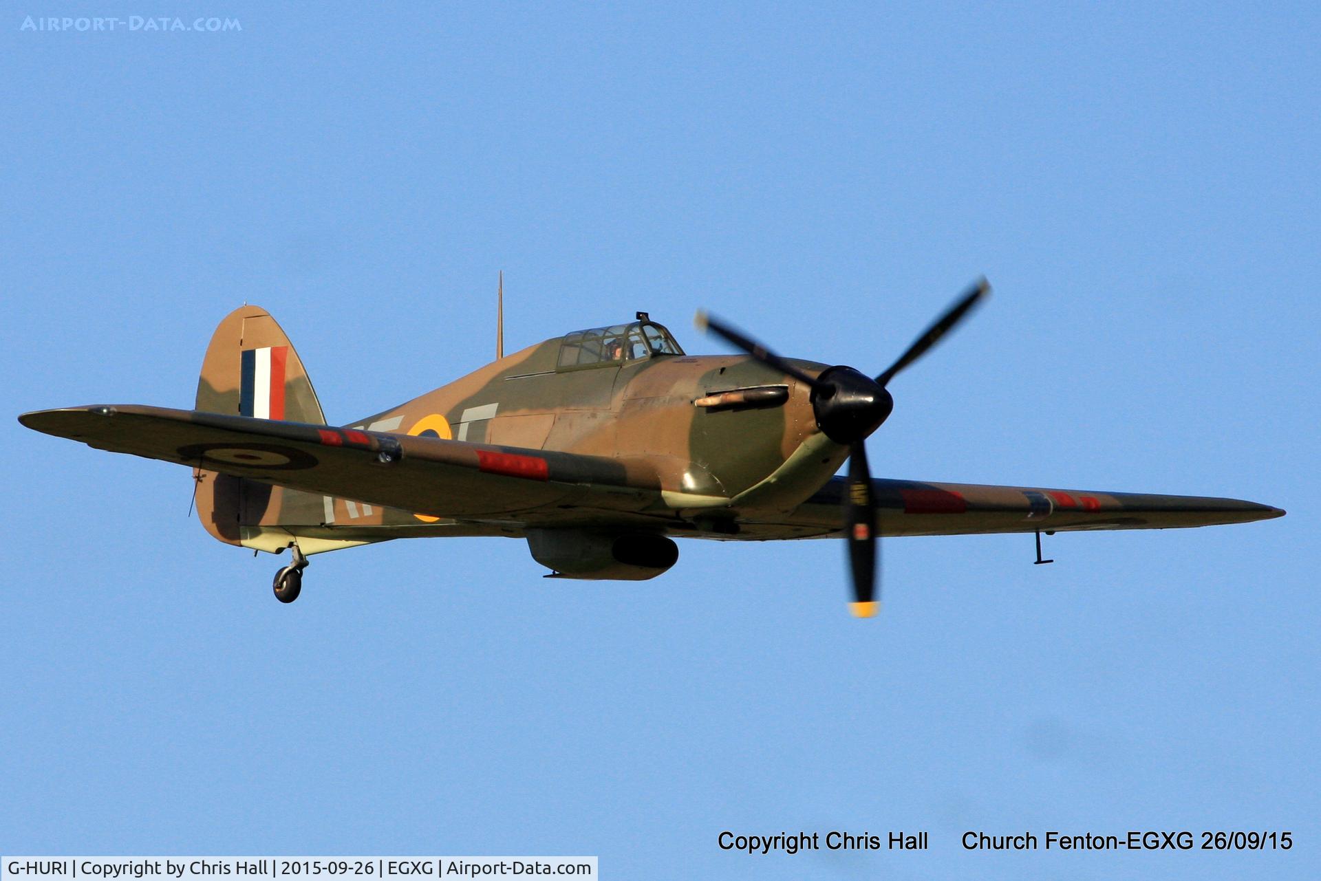 G-HURI, 1942 Hawker (CCF) Hurricane Mk12A C/N 72036, at the Yorkshire Airshow