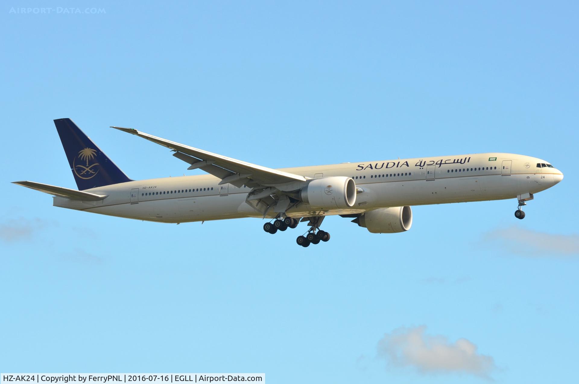 HZ-AK24, 2014 Boeing 777-368/ER C/N 42262, Saudi B883 over Hatton Cross
