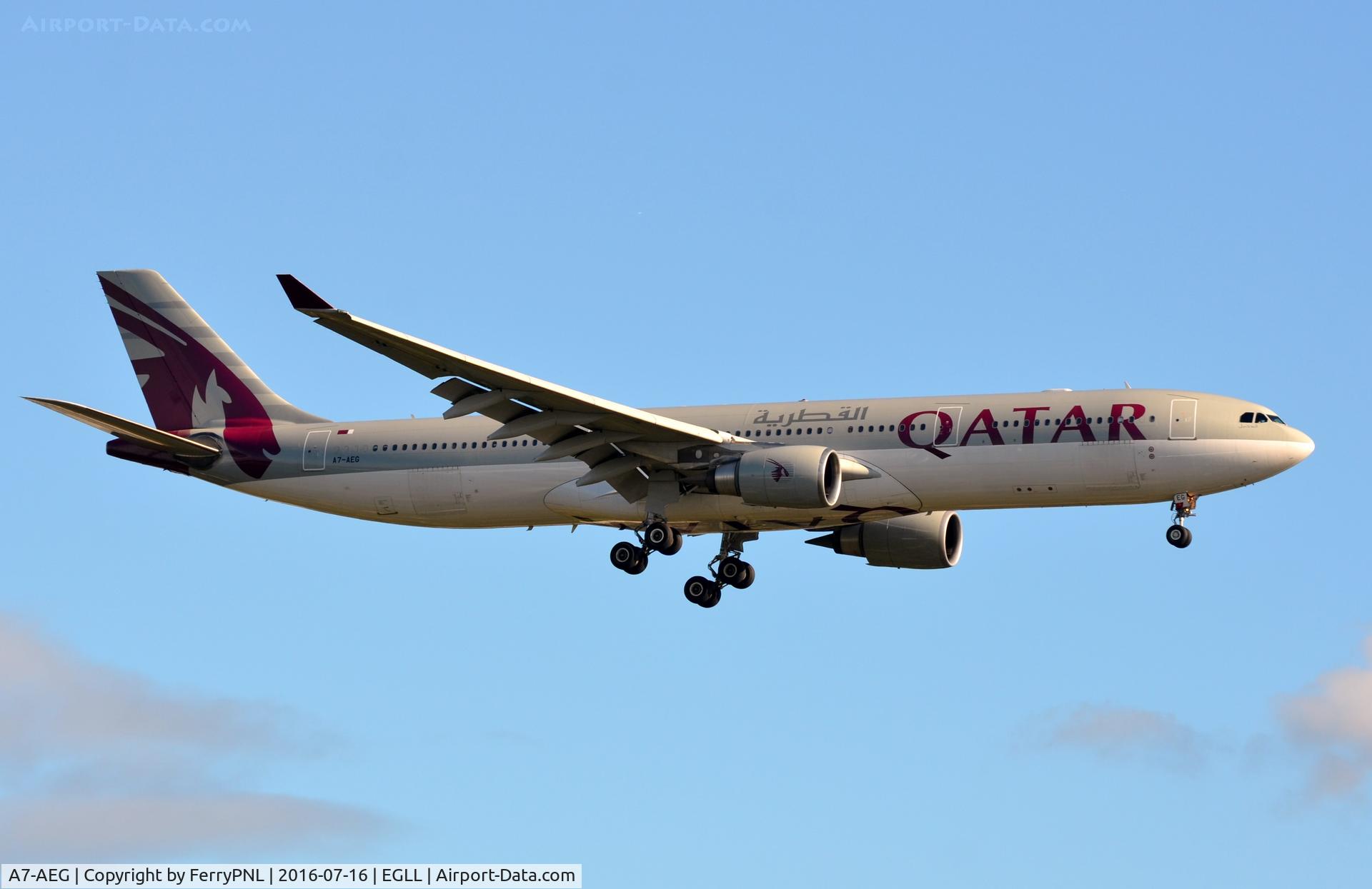 A7-AEG, 2006 Airbus A330-302 C/N 734, Qatar A333 landing.