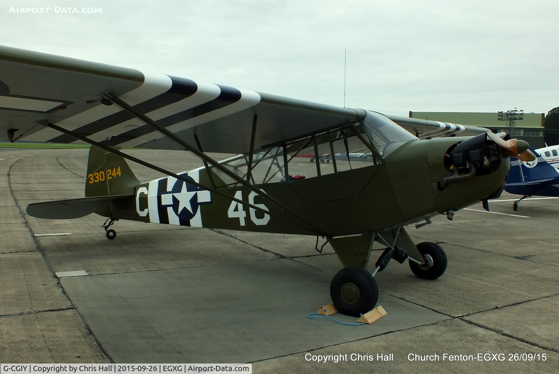G-CGIY, 1943 Piper L-4H Grasshopper (J3C-65D) C/N 11535, at the Yorkshire Airshow