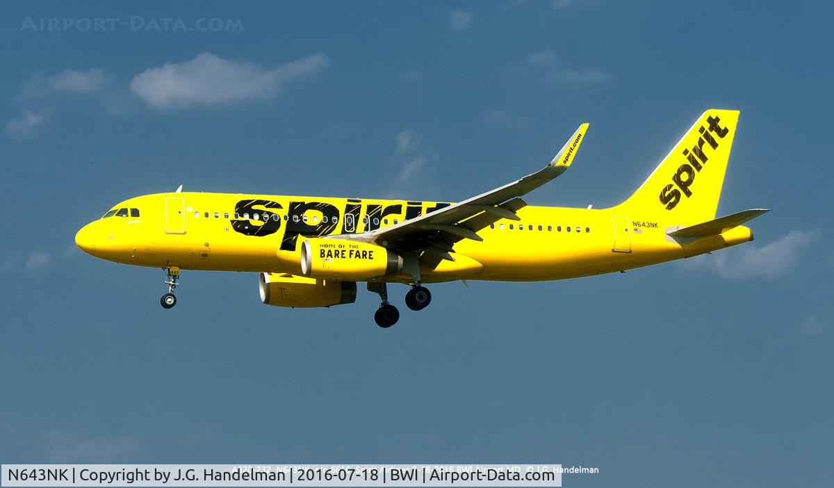 N643NK, 2015 Airbus A320-232 C/N 6616, On final to 33L.