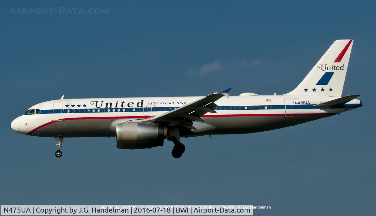 N475UA, 2001 Airbus A320-232 C/N 1495, On short final to 33L.