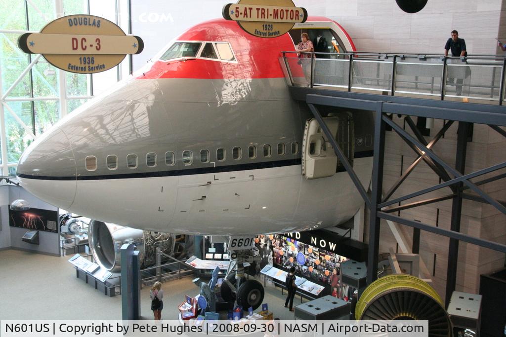 N601US, 1970 Boeing 747-151 C/N 19778, N601US Boeing 747 fwd fuselage section preserved at NASM Washington